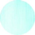 thumbnail image 1 of Ahgly Company Indoor Round Solid Turquoise Blue Modern Area Rugs, 8' Round, 1 of 4