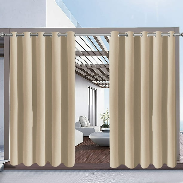 Rosnek Waterproof Outdoor Curtains for Patio, Weighted Indoor Outdoor