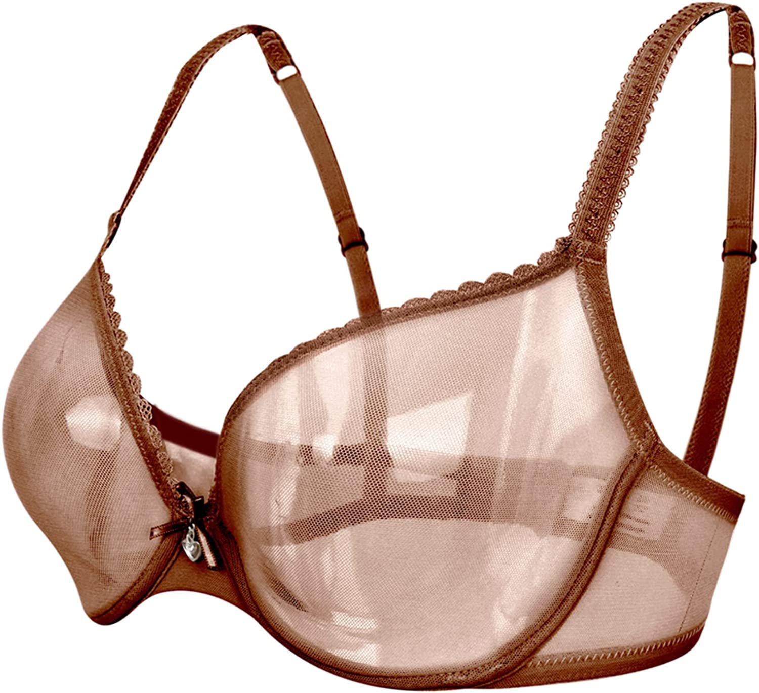 Women's Sexy Sheer See Through Bra Plus Size Unlined Transparent