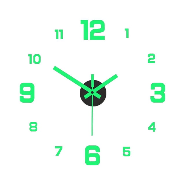 EZLIFE Reloj digital luminoso con pegatinas de pared, reloj de pared silencioso, decoración del hogar J5L6