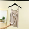 thumbnail image 2 of Duoif Basic Shirt Tank Top for Women Sleeveless Tops with Built in Bras Shelf Bra Padded Shirt 2025 Casual Tanks Loose Fit Summer Tops Beige XXL, 2 of 8