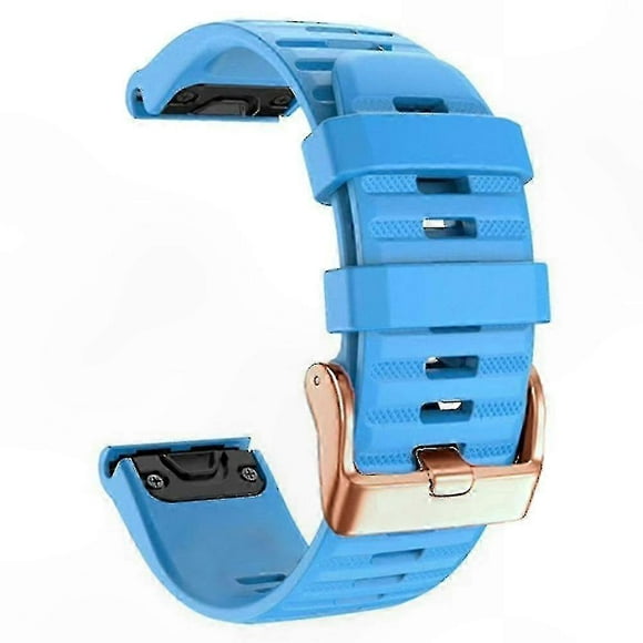 Rose Gold Striped Silicone QuickFit Band for 20mm Fitness Trackers