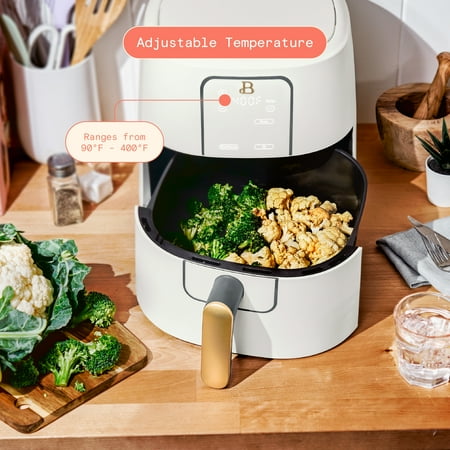 Beautiful 6qt Air Fryer with TurboCrisp Technology, EverGood Ceramic Nonstick Coating, White Icing by Drew Barrymore