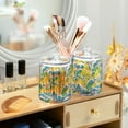 thumbnail image 3 of Yayeee 4 Pack Qtip Holder Bathroom Cotton Swab Canister with Lid Clear Dispenser Set, Yellow Mountains, 3 of 6