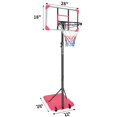thumbnail image 3 of Height Adjustable 67" to 84" Basketball Hoop, Portable Basketball Goal System with Stable Base and Wheels, Teenagers Youth Basketball Hoop Use for Indoor and Outdoor, Rose, 3 of 8