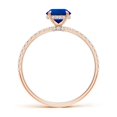 thumbnail image 2 of ANGARA Lab Grown 1 Ct Round Blue Sapphire Hidden Halo Engagement Ring for Women in 14K Rose Gold (Size-6mm) | September Birthstone, Anniversary, Jewelry Gift for Women | Lab-Grown Blue Sapphire Ring, 2 of 8