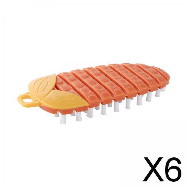 6x Cepillo para Verduras, Cepillo para Lavar , Herramienta para Colgar Platos Crujientes, Cepillo Flexible para Fregar Patatas para El H 6 piezas