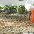thumbnail image 3 of SAFAVIEH Veranda Moriah Geometric Indoor/Outdoor Area Rug, Green/Terracotta, 5'3" x 5'3" Square, 3 of 6