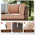 thumbnail image 5 of Aoxun Outdoor Replacement Cushions for Patio Furniture, Deep Seat Outdoor Cushions for 6-Seat Wicker Sectional, 14-Piece Water-Repellent Cushion for L-Shape Couch, 5 of 8