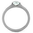 thumbnail image 3 of High polished (no plating) Stainless Steel Ring with AAA Grade CZ in Clear for Women Clear Stone Color Style TK1762 Size 8, 3 of 4