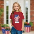 thumbnail image 2 of Jinhomg Holiday Shirts for Kids America Flag Graphic Patriotic Tees 4th of July Short Sleeve Crew Neck Tops 2025 Boys Girls Parade Street T-Shirts Red 5 Years, 2 of 9