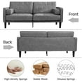 thumbnail image 4 of 70” Mid-Century Modern Couch, Breathable Faux Leather Couch with Upholstered Cushions/Pillows, Loveseat Sofas & Couches, for Living Room (Dark Grey), 4 of 6