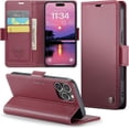 thumbnail image 1 of Funda tipo cartera para iPhone 16 Pro Max con tarjetero, función atril, bloqueo RFID, cierre magnético, protección a prueba de golpes, de piel sintética, con tapa tipo cartera para iPhone 16 Pro Max, 1 of 7