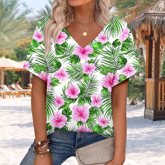 Pohista Work Tops for Women 2025 Womens T Shirts Cotton Ladies Tops and Blouses Women's Short Sleeve Tops Fitted reorders from my past orders