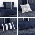 thumbnail image 3 of 7 Piece Bedding Comforter Set Luxury Bed In A Bag, King,Navy, 3 of 8