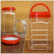 Toyvian 2Pcs Transparent Plastic Food Storage Jars Airtight Containers for Honey Jam Sugar Pantry Organization