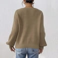 thumbnail image 7 of Lenpel Sweaters for Women Lantern Long Sleeve V Neck Chunky Knit Pullover Sweater Tops Casual Loose Sweaters(Khaki,Small), 7 of 7