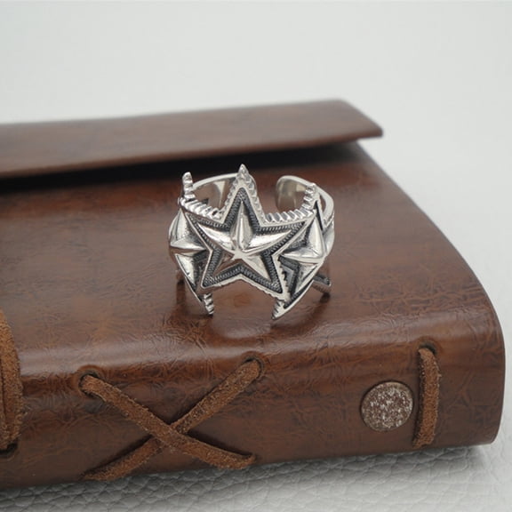 ETHZZLE Durable Male Five Pointed Star Ring Punk Style Open Finger Ornament