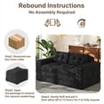 thumbnail image 3 of Convertible Loveseat Sleeper Sofa Bed, Lofka 59''Folding Floor Sofa Bed with 2 Pillows & Pockets for Small Spaces, Corduroy Cloud Sofa for Apartment Living Room, Black, 3 of 13