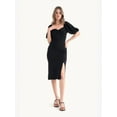 thumbnail image 3 of Sweetheart Neck Midi Dress with a Side Slit, 3 of 5