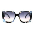 thumbnail image 2 of Womens Square Rectangle Mod Chunky Plastic Butterfly Designer Sunglasses Blue Flower Peach Smoke, 2 of 4