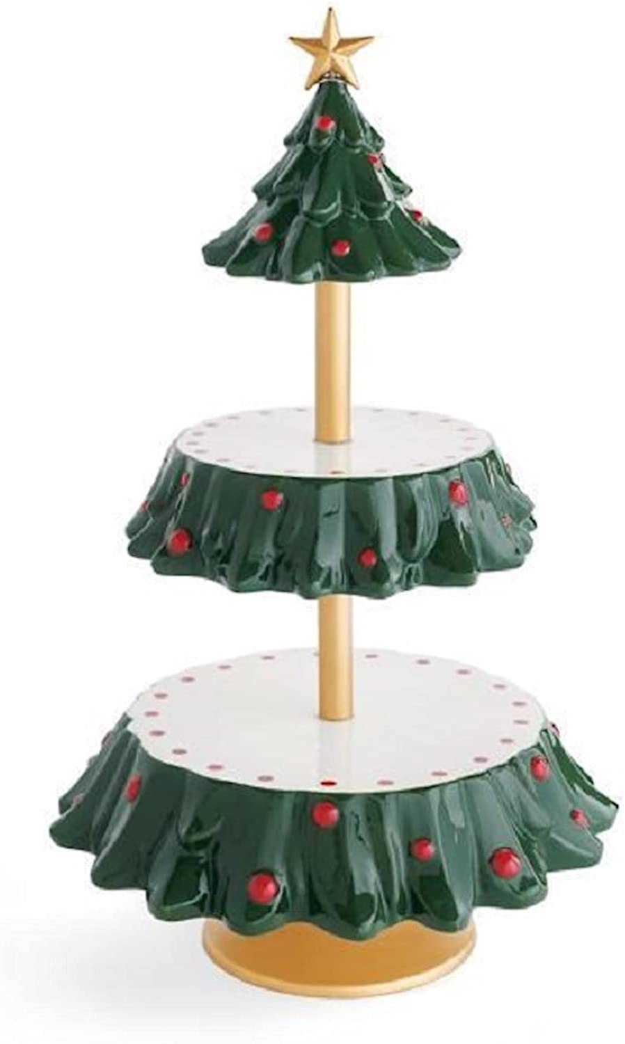 Be Merry Snack Bowl Stand C Christmas Tree Snack Rack Christmas Snack Tiered Server Dessert Stands Fruit Plates for Christmas Party Decorations Christmas Snack Serving Stand
