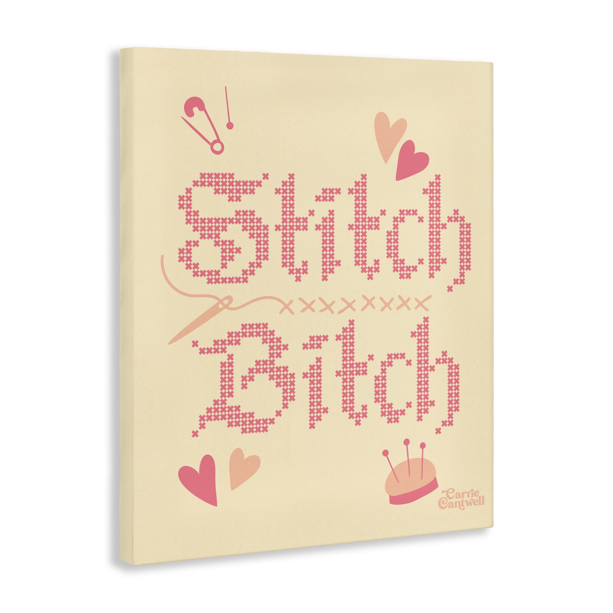 Stitch B*tch Embroidery Craft Canvas Wall Art, design by Carrie Cantwell