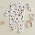 thumbnail image 2 of Baby Girl First Christmas Outfit Xmas Romper Ruffle Long Sleeve Zipper Jumpsuit Newborn Fall Winter Holiday One Piece Clothes Set, 2 of 8