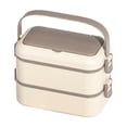 thumbnail image 2 of Boîte À Lunch En Acier Inoxydable,Compatible Micro-Ondes,Double Couche,Compartiments Multiples,Pour Enfants,École,Bureau,Rangement Facile,for Shelf Organization,PENDANE,Khaki, 2 of 8