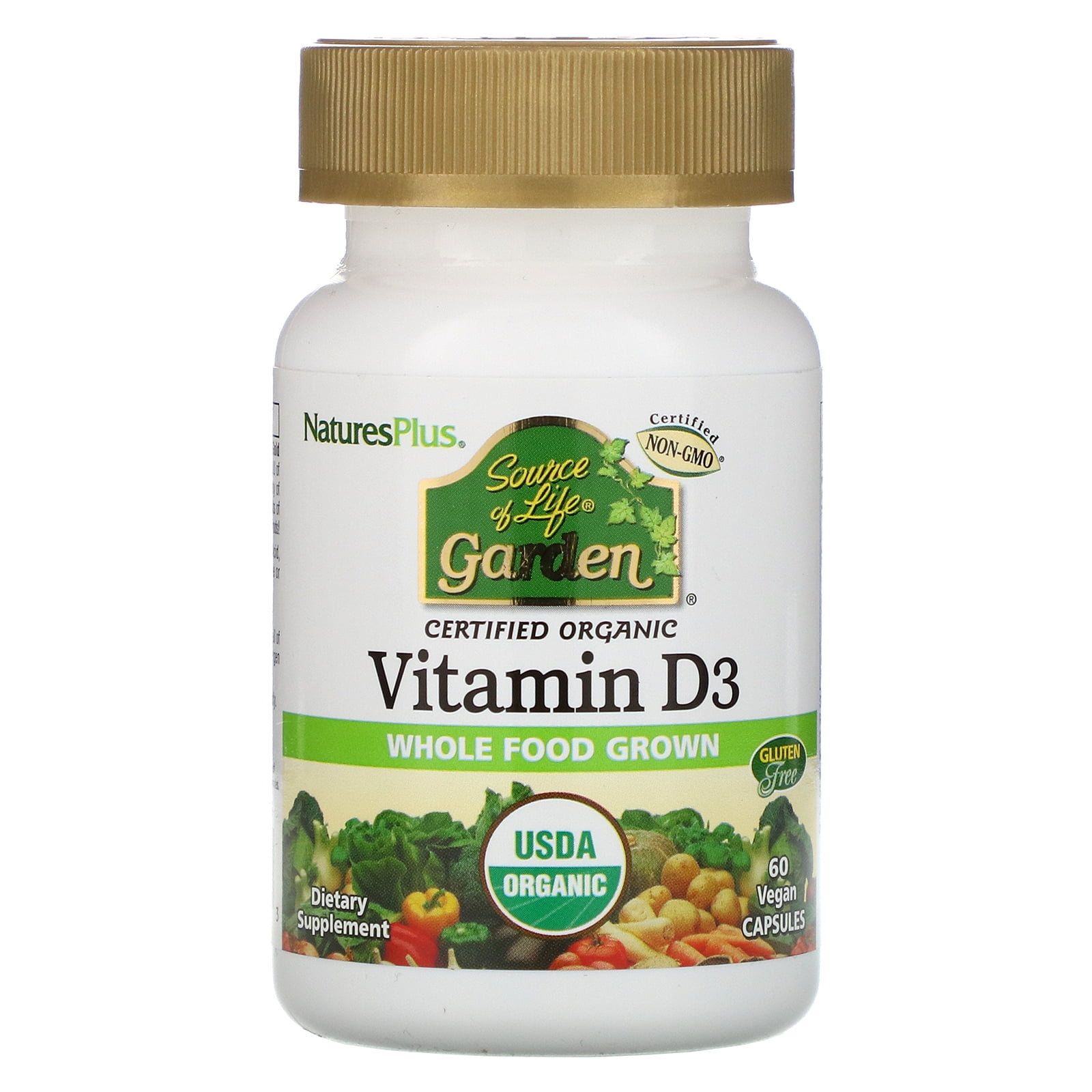 Natural Organics Laboratories Natures Plus Source of Life Garden Vitamin D3, 60 ea