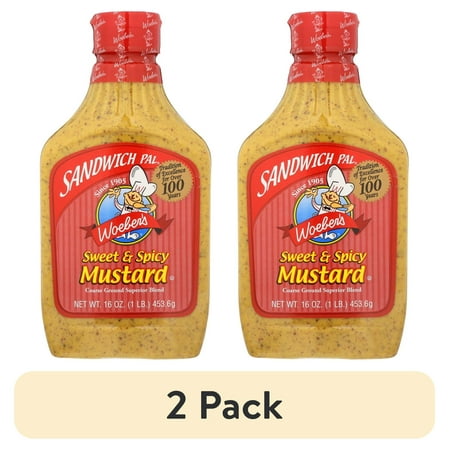 (2 pack) Woeber s Sandwich Pal Sweet and Spicy Mustard 16 oz.
