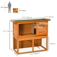 thumbnail image 3 of PawHut Wooden Rabbit Hutch Small Animal House Cage 2-Level w/ Run Backyard, 3 of 10