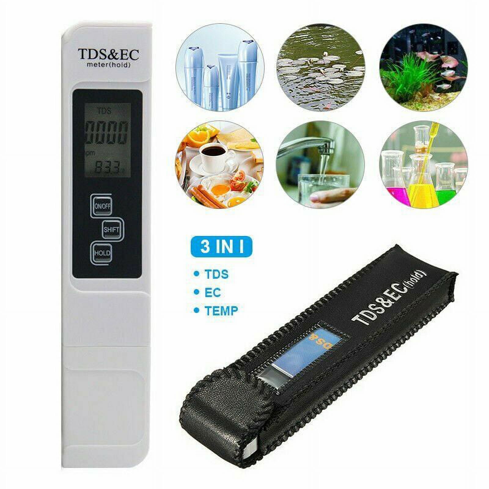 3 IN 1 Water Quality Tester EC TDS PPM Temperature Meter LCD Conductivity  Detection Pen Digital Portable Filter Tool 