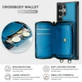 thumbnail image 5 of Dteck Wallet for Samsung Galaxy S23 Ultra Case, RFID Blocking Credit Card Slots Zipper Pocket PU Leather Protective Phone Case with Shoulder Lanyard Wristlet Strap for Samsung S23 Ultra 6.8 Inch,Blue, 5 of 8