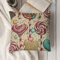 thumbnail image 3 of YINGXI  Throw Pillow Covers Pink Party Yummy Colorful Sweet Lollipop Candy Cane with Hearts Yellow Red Christmas Decorative Pillow Case Home Decor Pillowcase 20x20in, 3 of 5