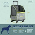 thumbnail image 7 of Katziela Wheeled Pet Carrier Backpack, Double Airline Approved, Gray & Green Pack of 1, 7 of 7