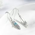 thumbnail image 2 of Coachuhhar Feather Earrings 925 Sterling Silver Turquoise Dangle Earrings Native Jewelry Western Gifts for Women Birthday, 2 of 7
