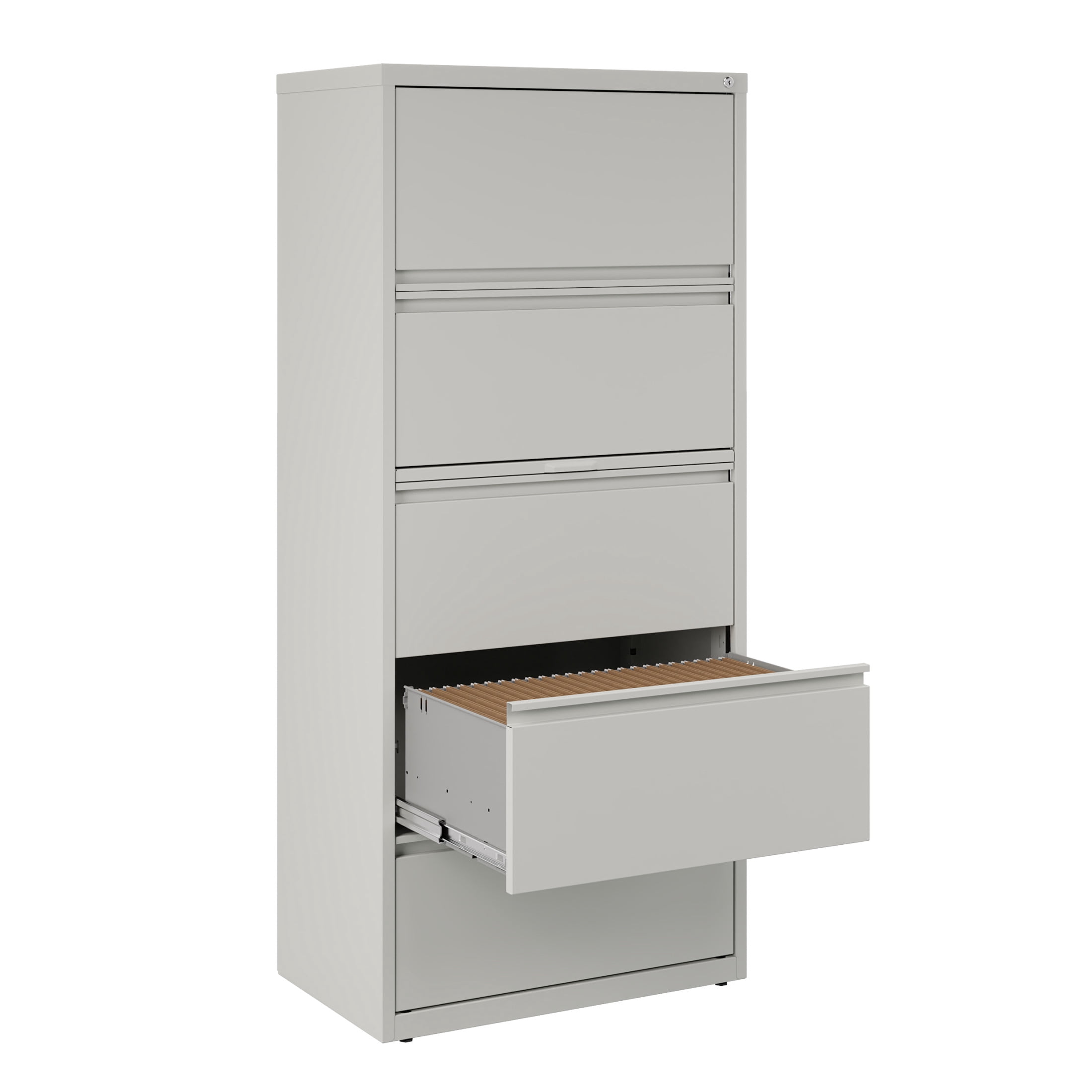 Hirsh 30 inch Wide 5 Drawer Metal Lateral File Cabinet for Home and Office, Holds Letter, Legal and A4 Hanging Folders, Gray