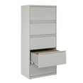 thumbnail image 4 of Hirsh 30 inch Wide 5 Drawer Metal Lateral File Cabinet for Home and Office, Holds Letter, Legal and A4 Hanging Folders, Gray, 4 of 10