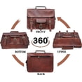 thumbnail image 4 of Laptop Bag Vintage Soft Leather Messenger Brown Real Laptop Satchel  (17 Inches), 4 of 5