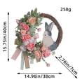 thumbnail image 3 of Hiroekza Easter Decor, Easter Bunny Wreath Easter Door Hangers Front Door Wall Decoration Wreath Wreath Scene Arrangement Decoration Props Easter Gifts for Kids, 3 of 9