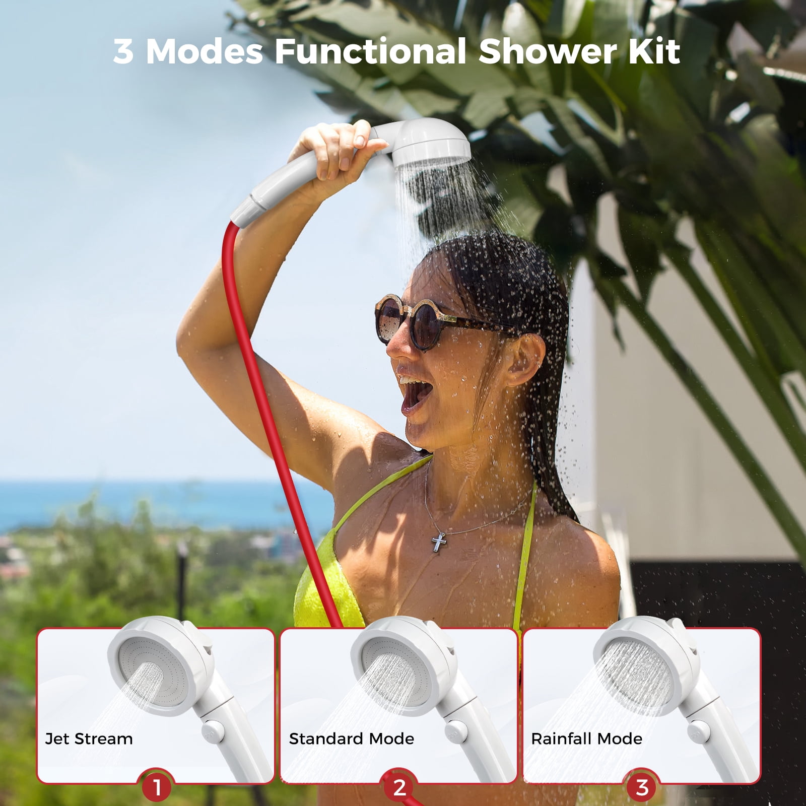 CAMPLUX First F5 Portable 1.32 GPM, 34,000 BTU Outdoor Propane Water Heater, Tankless Camping Water Heater with LCD Digital Display