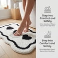 thumbnail image 3 of Unique Bargains Aesthetic Ultra Absorbent Shaggy Non Slip Bath Mat White 24" x 16", 3 of 5