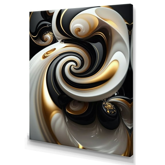 Designart Liquid White Stained Glass III Canvas Wall Art
