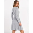 thumbnail image 4 of Women Long Sleeve Ribbed Knit Short Dresses  Fall Winter V Neck Casual Swing A Line Sweater Dress, 4 of 16