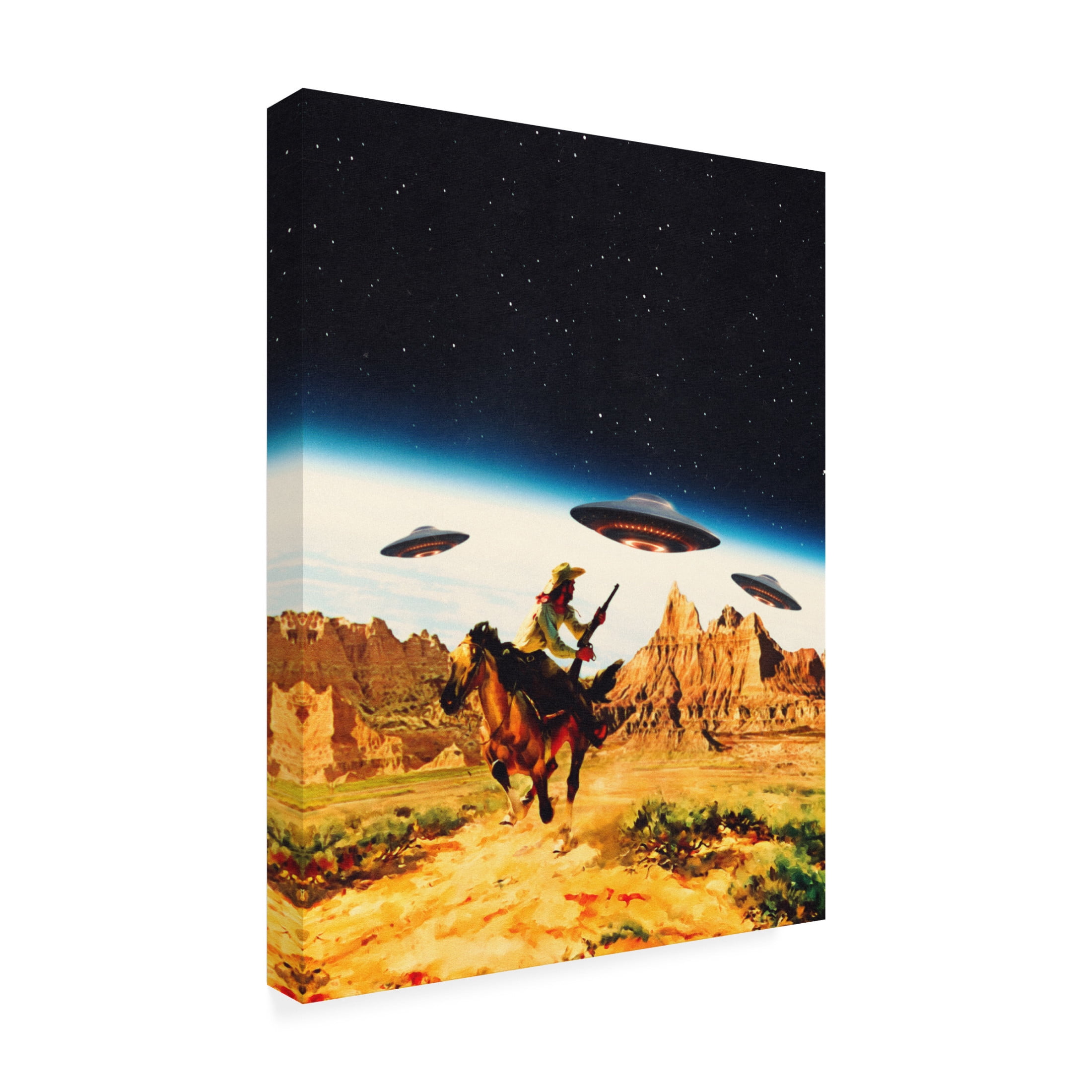 Trademark Fine Art Taudalpoi   UFO Space Chase Canvas Wall Art