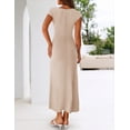 thumbnail image 3 of Merokeety Womens Summer Dresses Elegant Cowl Neck Bodycon Dress Khaki xl, 3 of 5