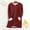 Wine, variant on Women's Fluffy Oversized Coat Comfort,Women Fall and Winter Loose Long Sleeved Round Neck Full Zipper Thick Wool Lambhair Warm Top Jacket with Pockets Black S