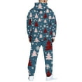 thumbnail image 6 of Men's Casual Christmas Printed Long-sleeved Hooded Sweatshirt and Sweatpants Two-piece Set, Fleece-Lined for Holiday Gifts Winter Sports and Festive Events,Navy,XL, 6 of 6