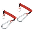 thumbnail image 1 of Uxcell Breakaway Trailer Cable, Trailer Brake Away Cable Safety Cable Straps Spring Towing Coiled Wire with Clip Red 5 ft x 0.59", 1 of 7